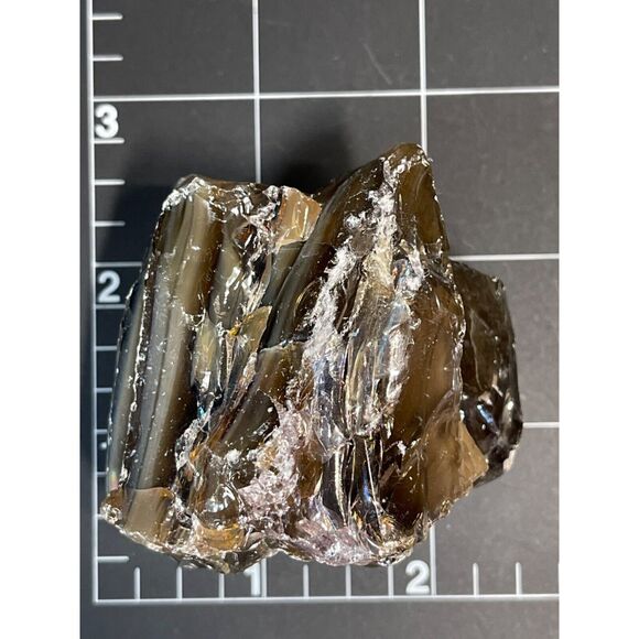 Amber Rootbeer Art Glass Cullet Layered Slag Glass #5L140 - Picture 7 of 7